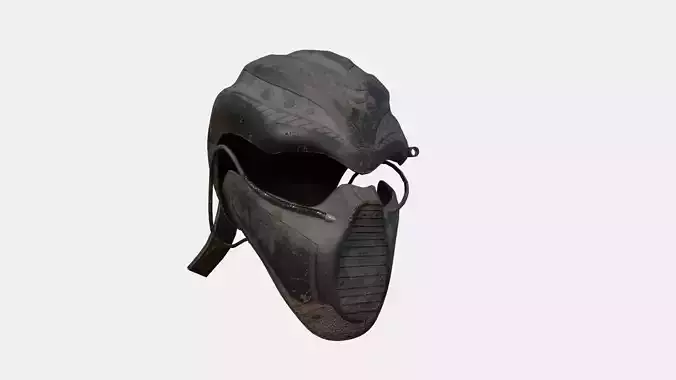 SciFi Ninja Mask A03 Black Dirt - Character Design Fashion Low-poly 3D model
