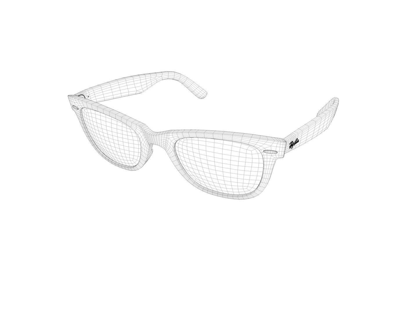 Black sunglasses 3D model_7