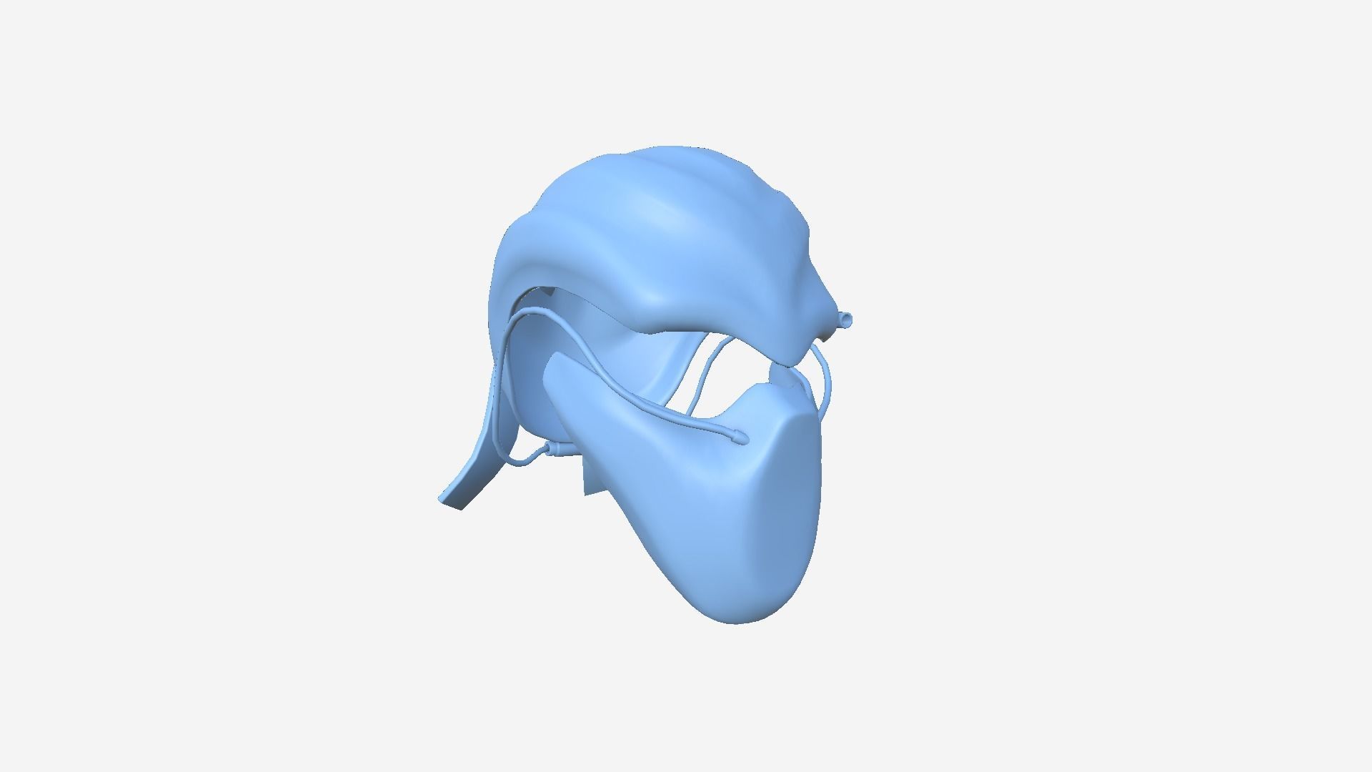 SciFi Ninja Mask A04 Red - Character Design Fashion Low-poly 3D model_7