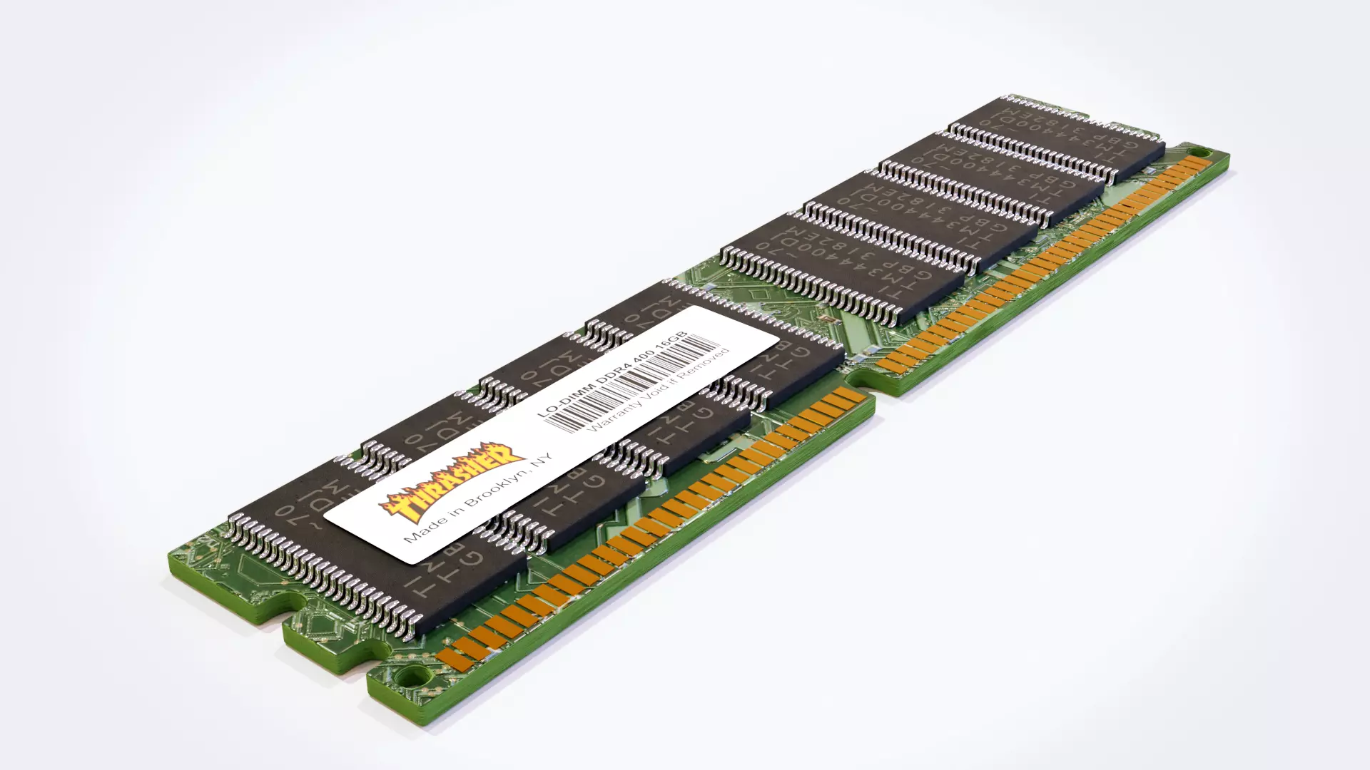 DDR4 RAM DIMM Module Low-poly 3D model
