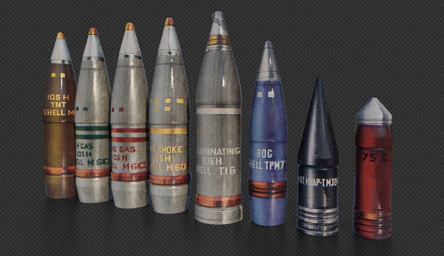 Artillery Ammunitions 3D model_3