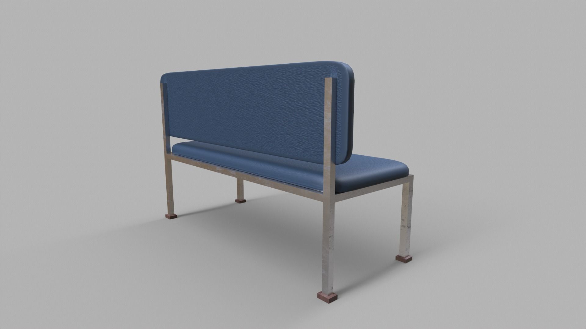 Seating hospital bench Low-poly 3D model_3