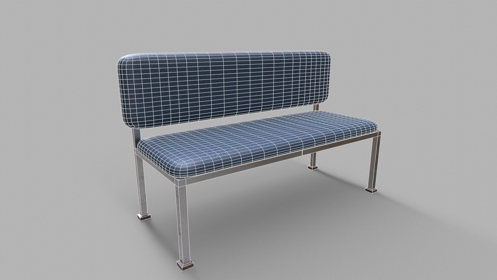 Seating hospital bench Low-poly 3D model_5