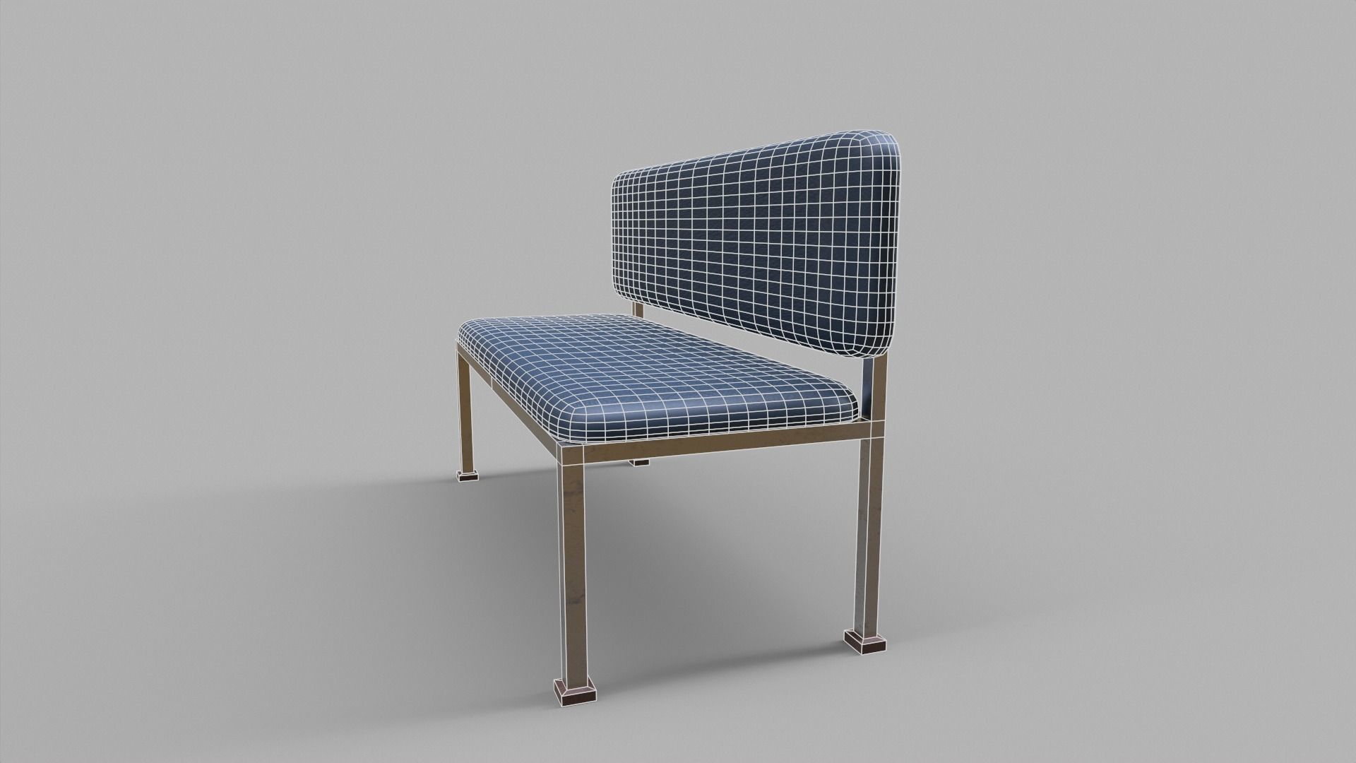 Seating hospital bench Low-poly 3D model_6