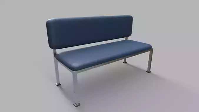 Seating hospital bench Low-poly 3D model
