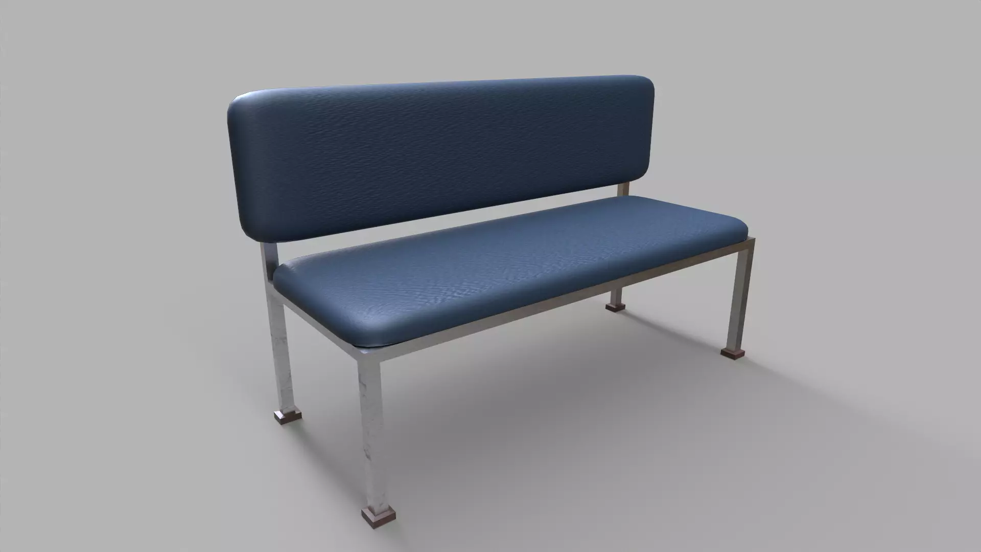 Seating hospital bench Low-poly 3D model_0