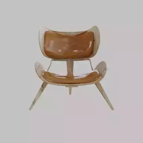 CHAIR 3D model lounge made of wood and leather