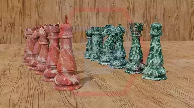 Chess marble pieces