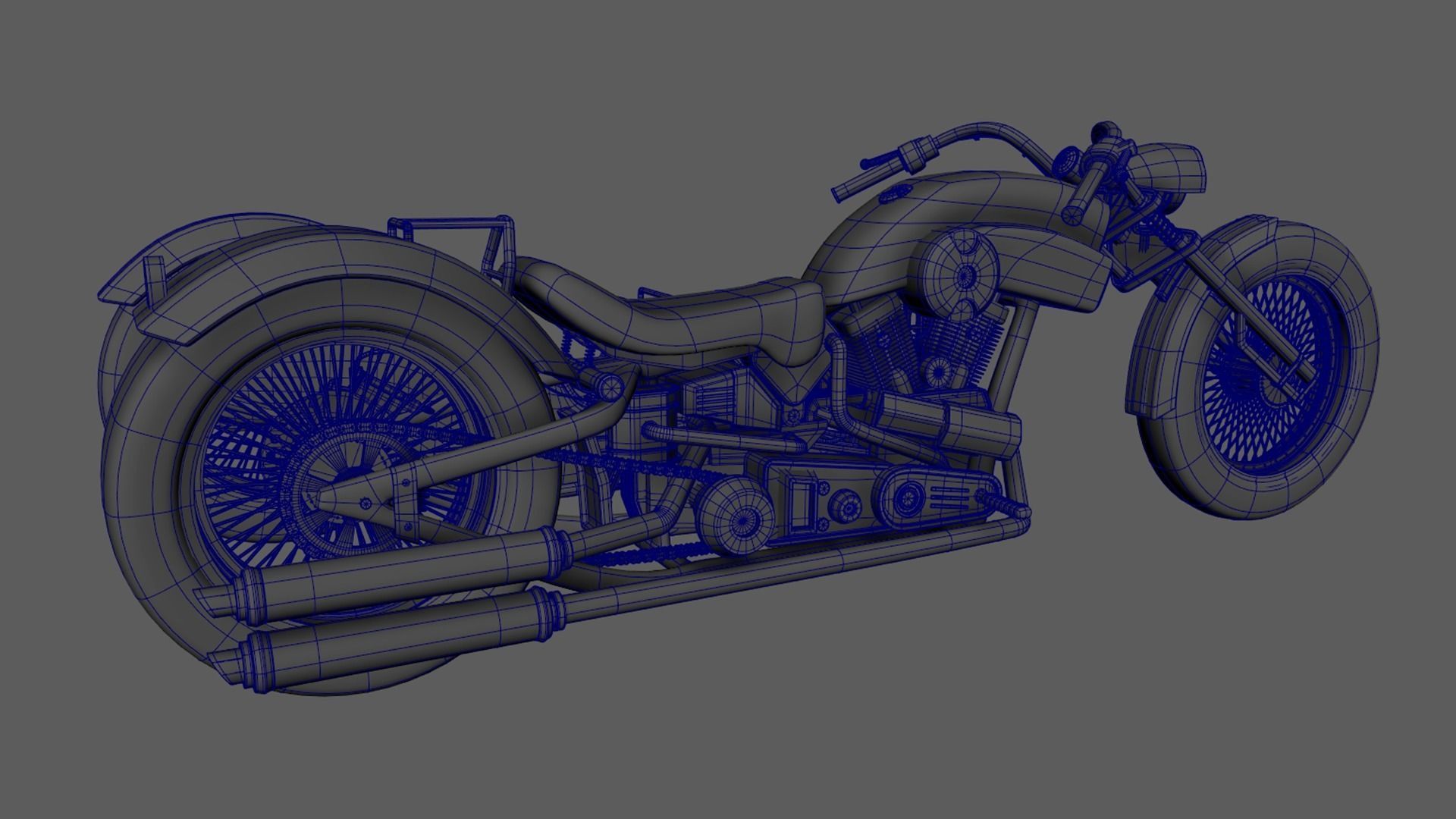 Motorcycle with sidecar 3D model_9