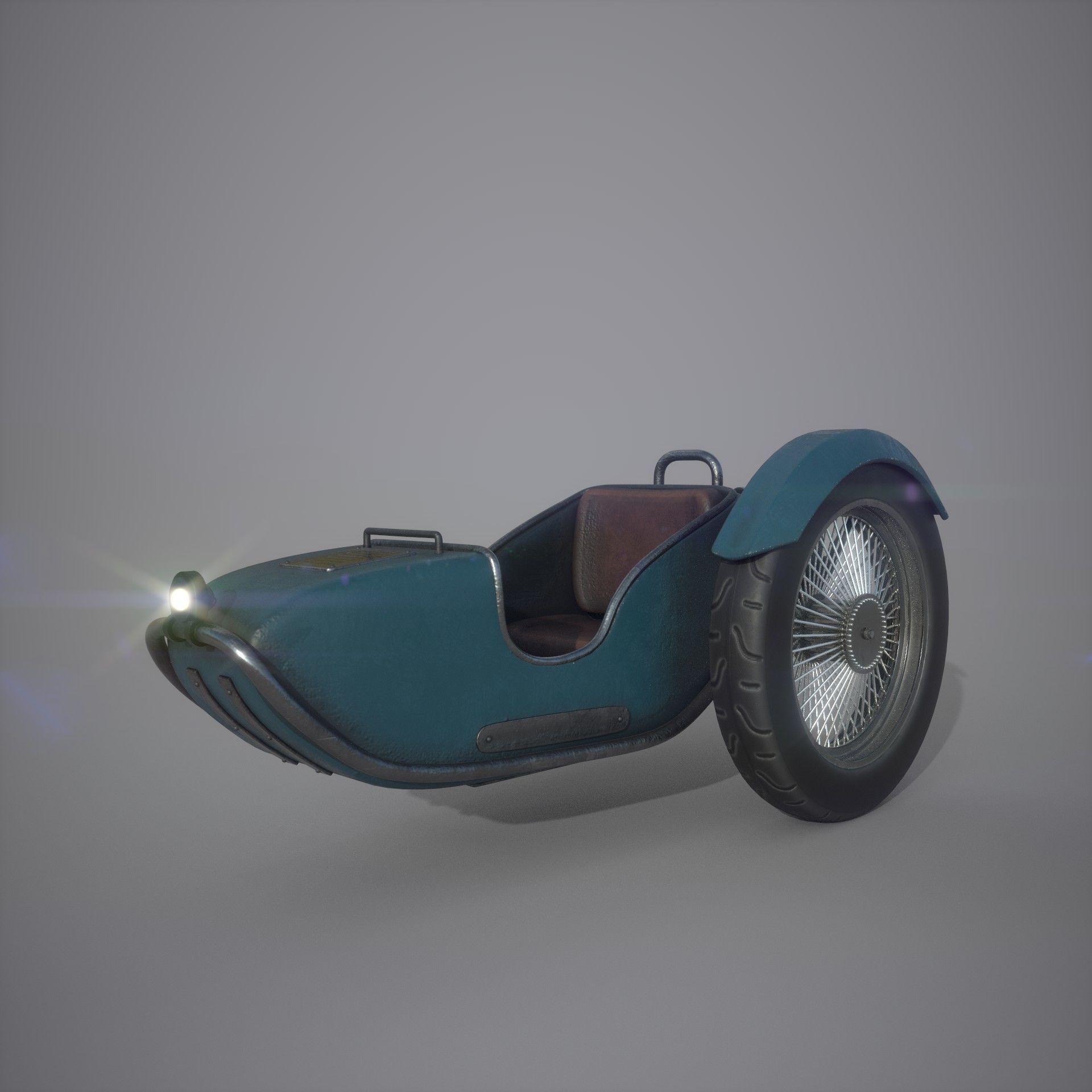 Motorcycle with sidecar 3D model_11