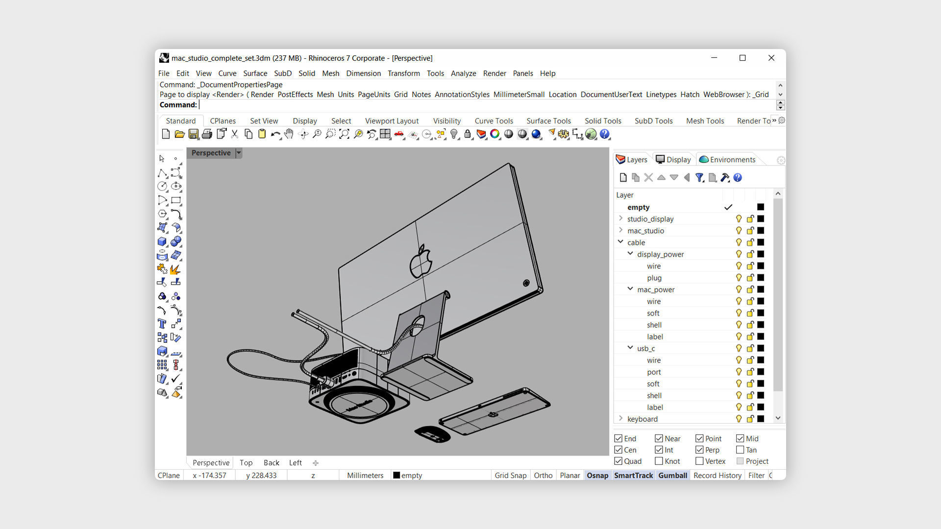 Mac Studio Complete Set with Display Mouse and Keyboard 3D model_10