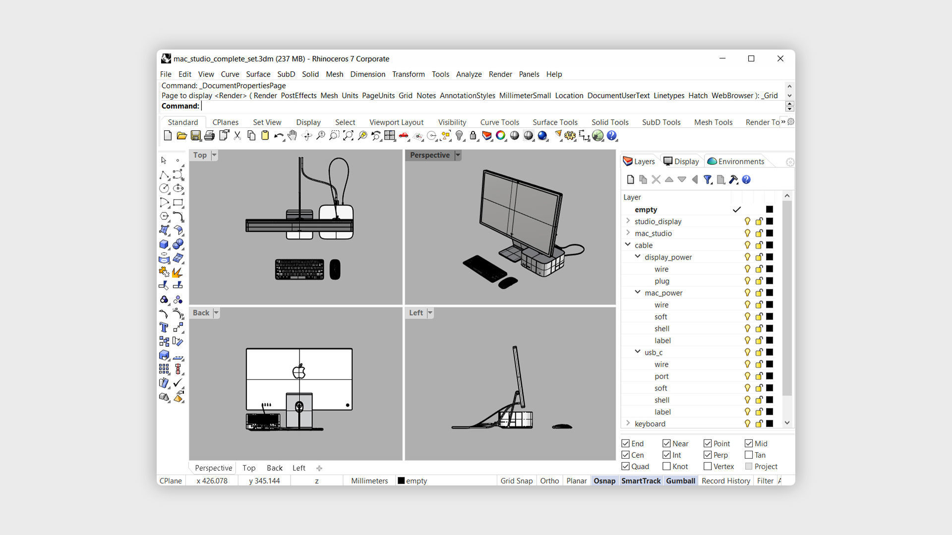 Mac Studio Complete Set with Display Mouse and Keyboard 3D model_9