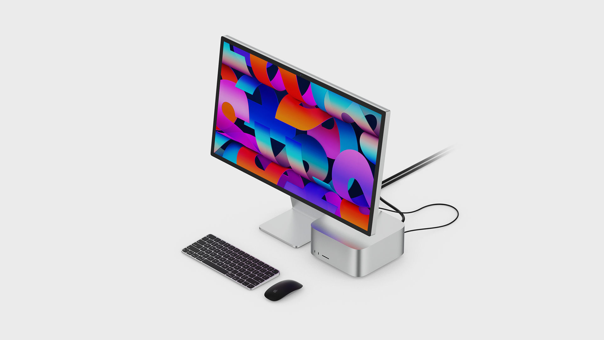 Mac Studio Complete Set with Display Mouse and Keyboard 3D model_3