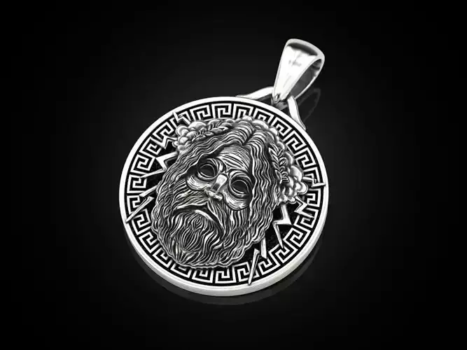 Pendant of Zeus god of thunder 3D print model