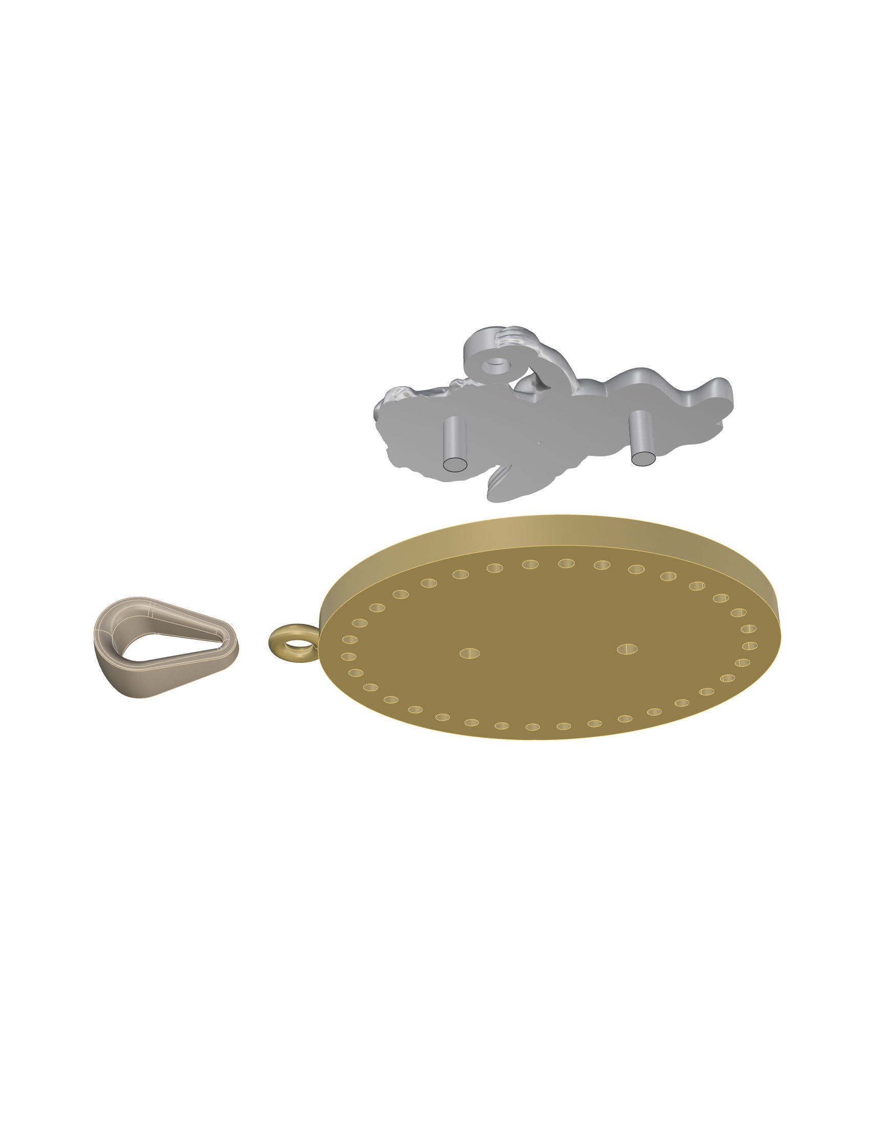 Baby angel pendant 3D print model_10