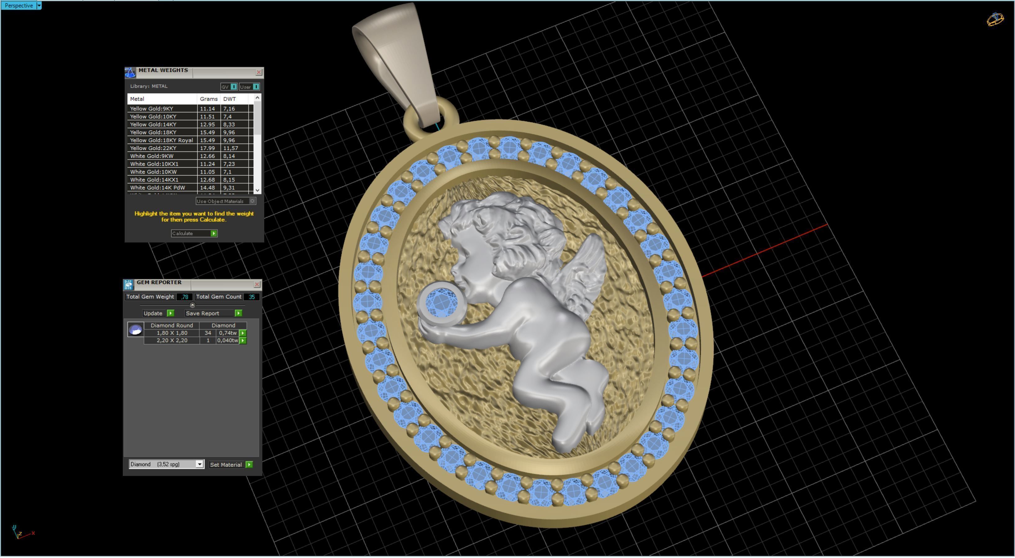 Baby angel pendant 3D print model_11