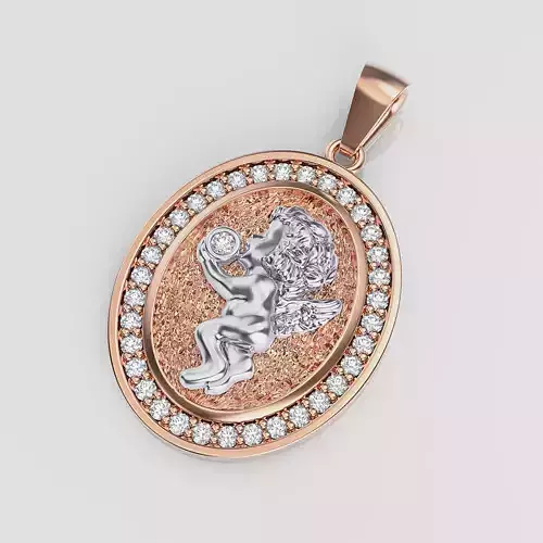 Baby angel pendant 3D print model