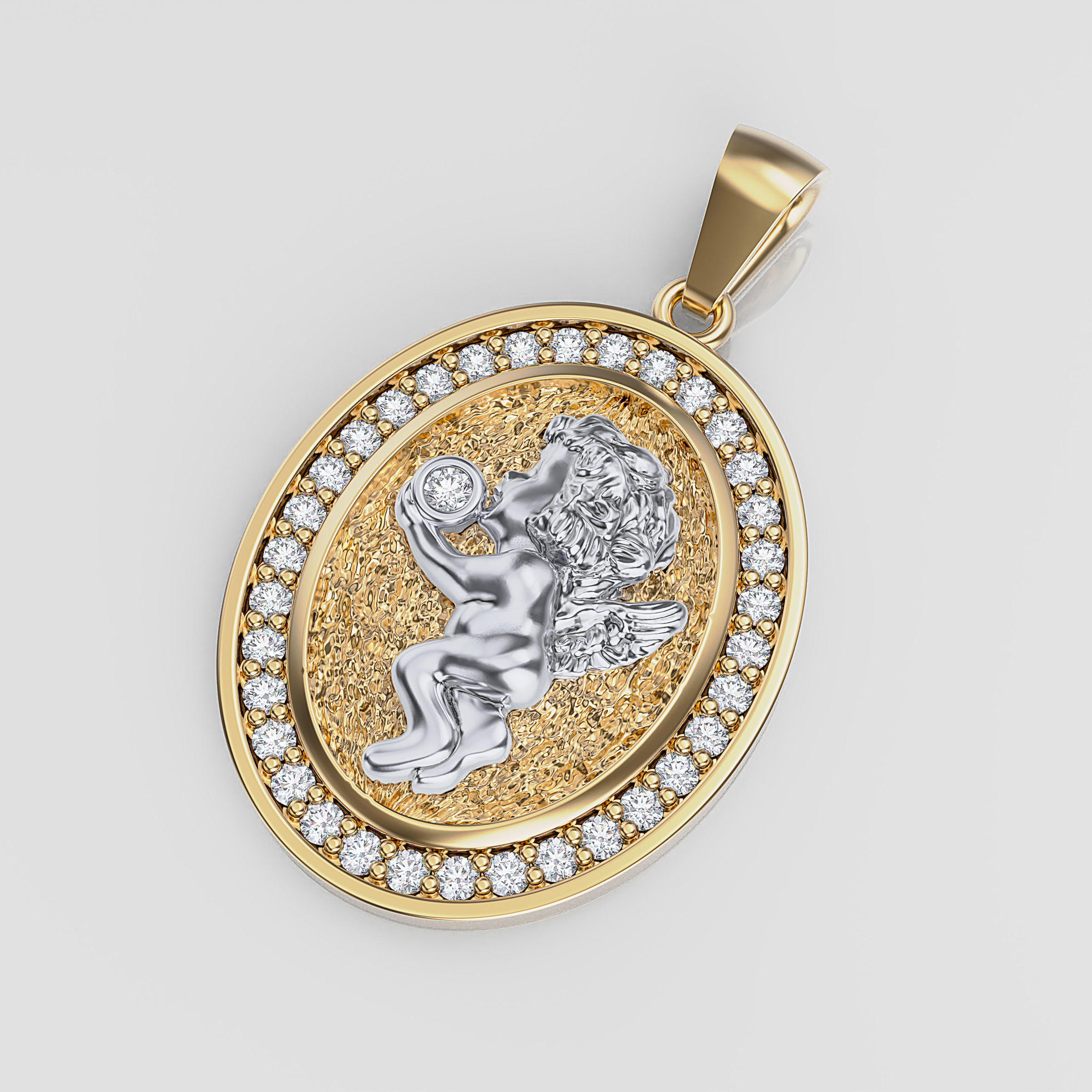 Baby angel pendant 3D print model_17