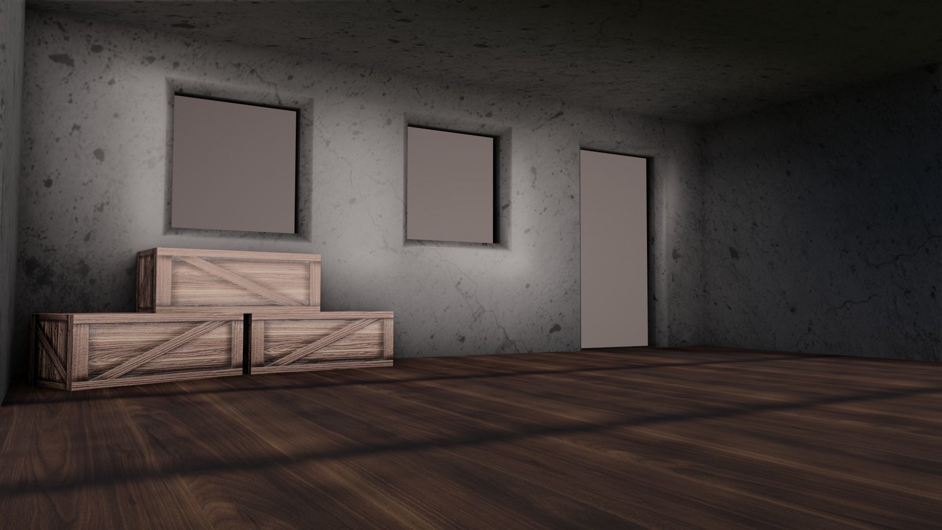 Old House wiht open room Lowpoly Low-poly 3D model_4