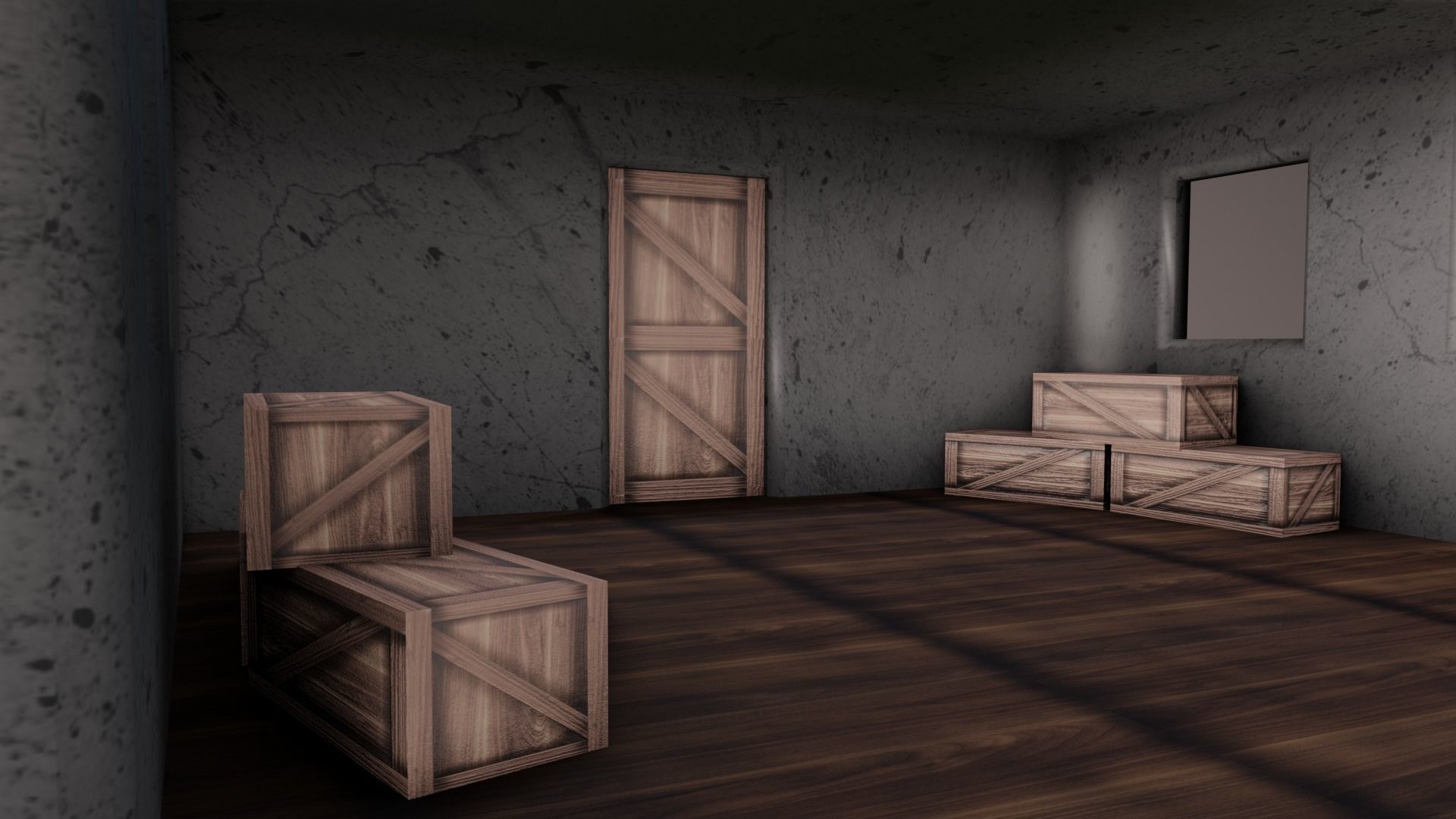 Old House wiht open room Lowpoly Low-poly 3D model_3