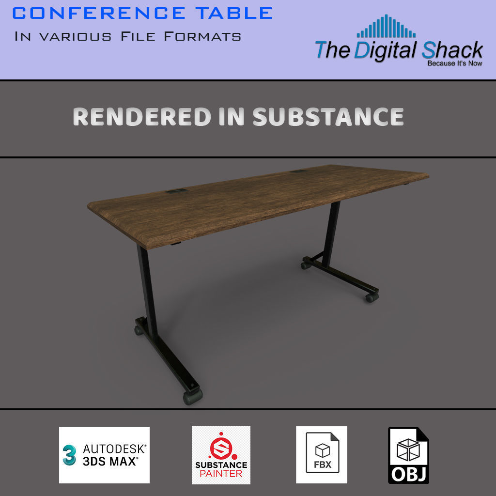 Conference Table - Foldable 3D model_3