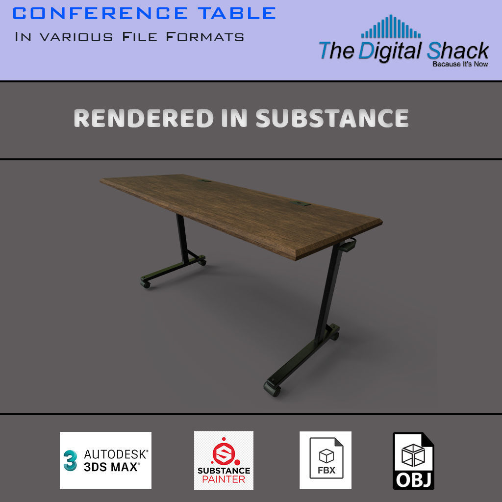 Conference Table - Foldable 3D model_4