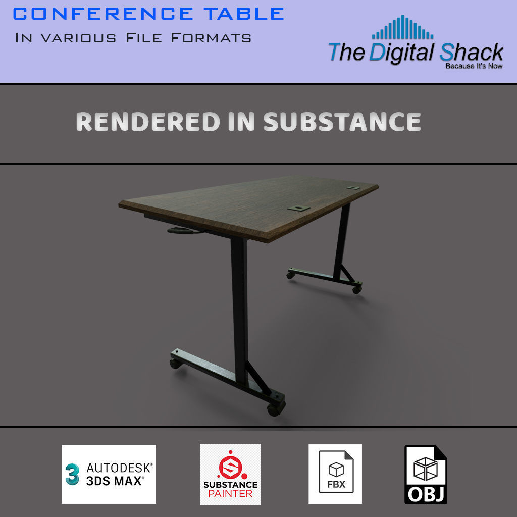 Conference Table - Foldable 3D model_5