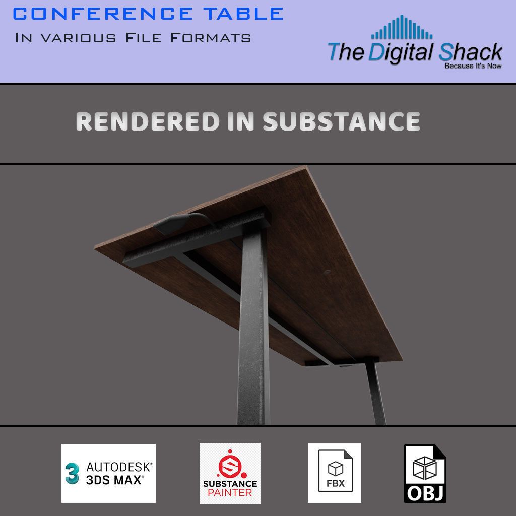 Conference Table - Foldable 3D model_7