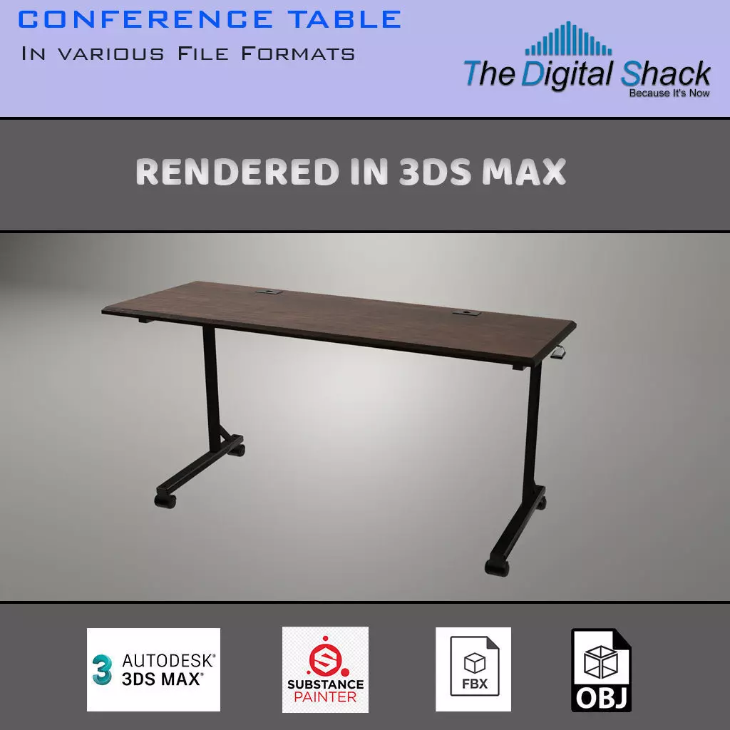 Conference Table - Foldable 3D model_0