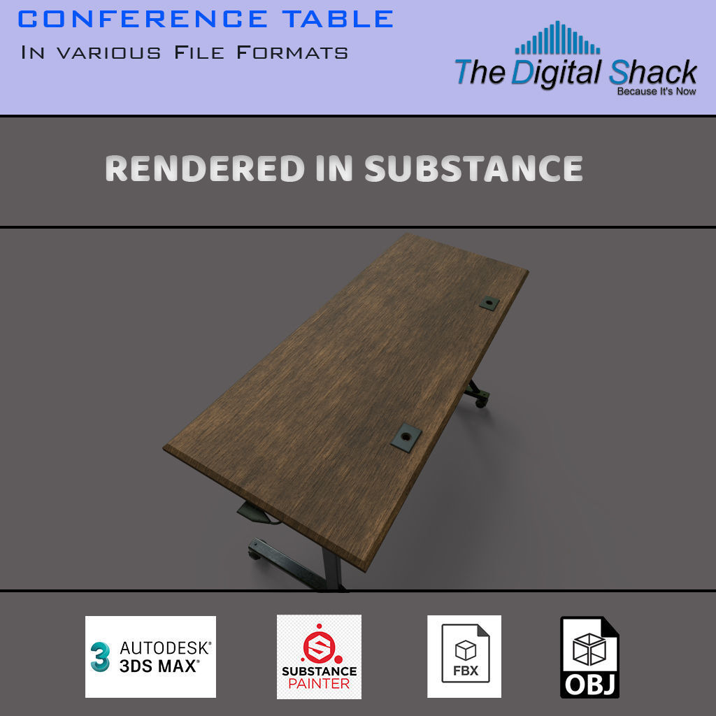 Conference Table - Foldable 3D model_6