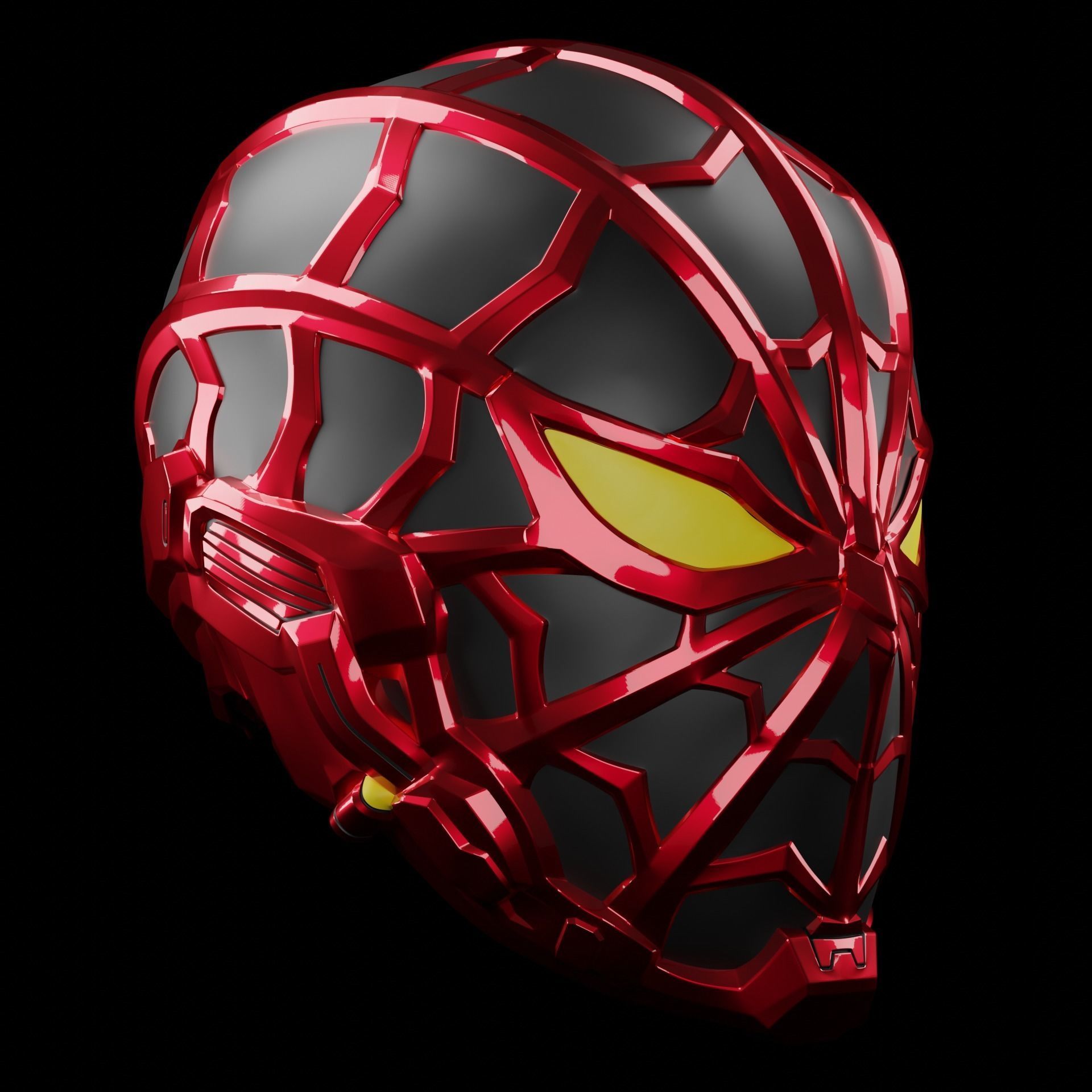Spider-Man Miles Morales Strike Helmet 3D print model_1