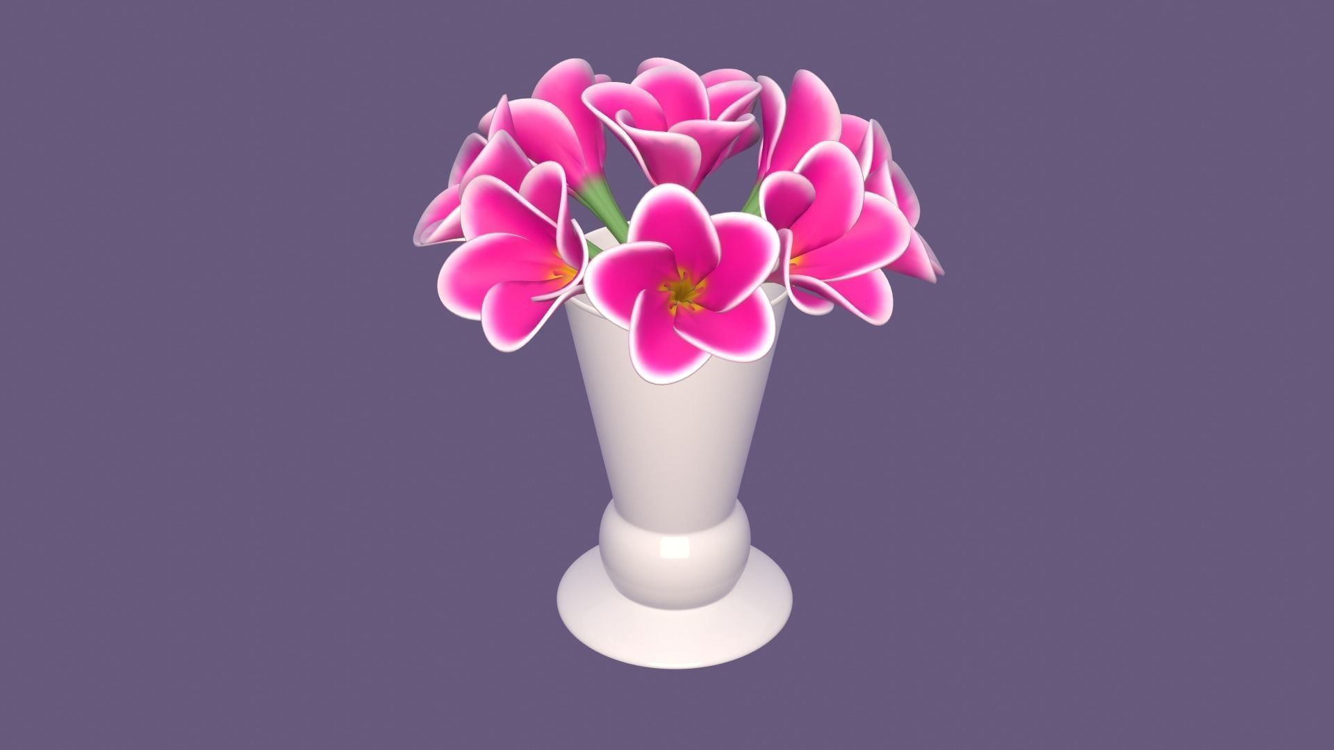 Decor bouquet of flowers in a porcelain vase 2 3D model_29