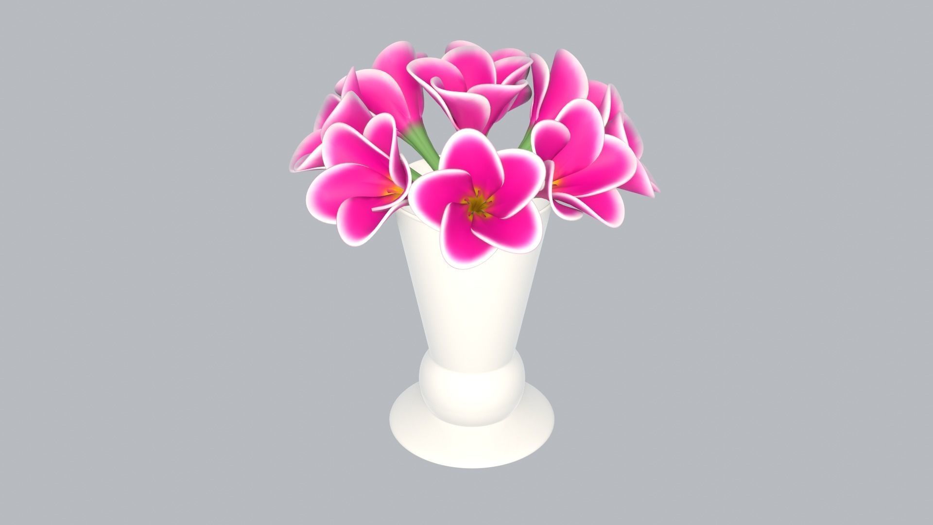 Decor bouquet of flowers in a porcelain vase 2 3D model_28