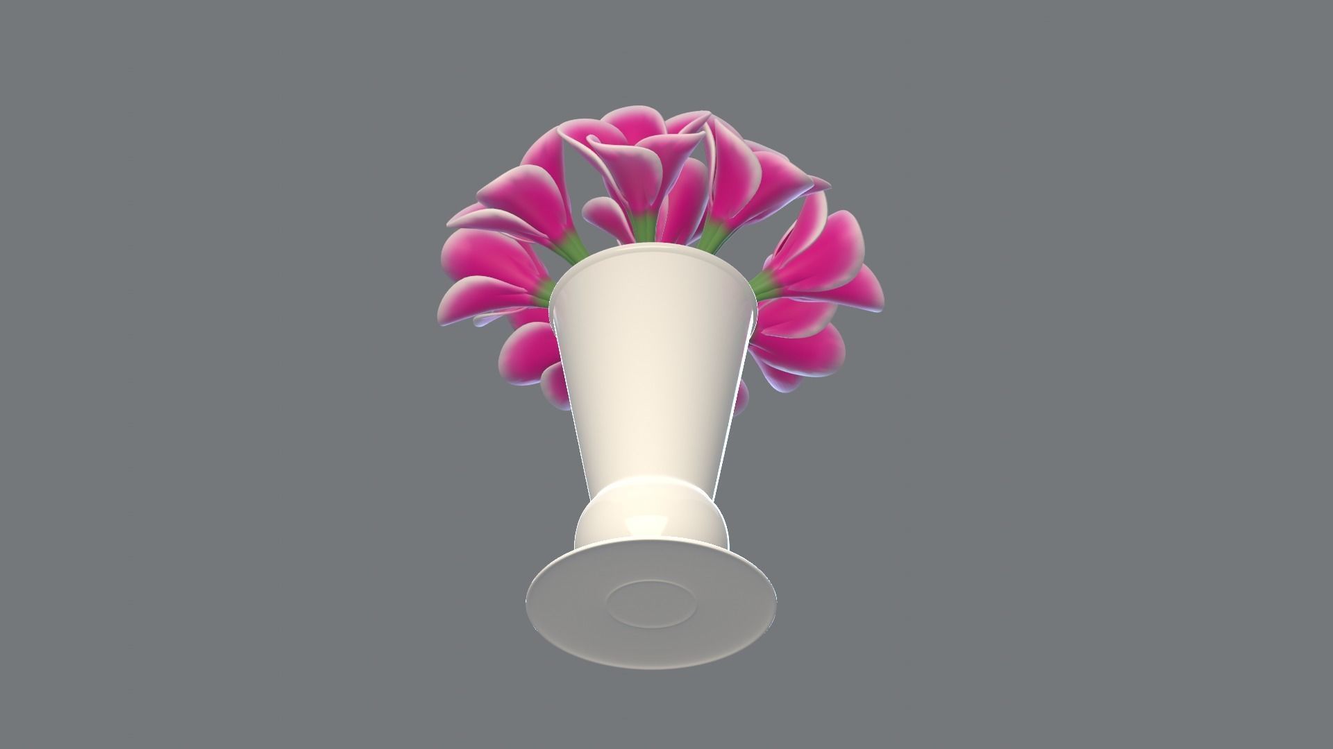 Decor bouquet of flowers in a porcelain vase 2 3D model_27