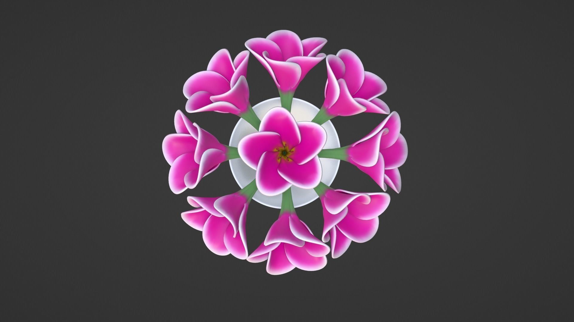 Decor bouquet of flowers in a porcelain vase 2 3D model_9