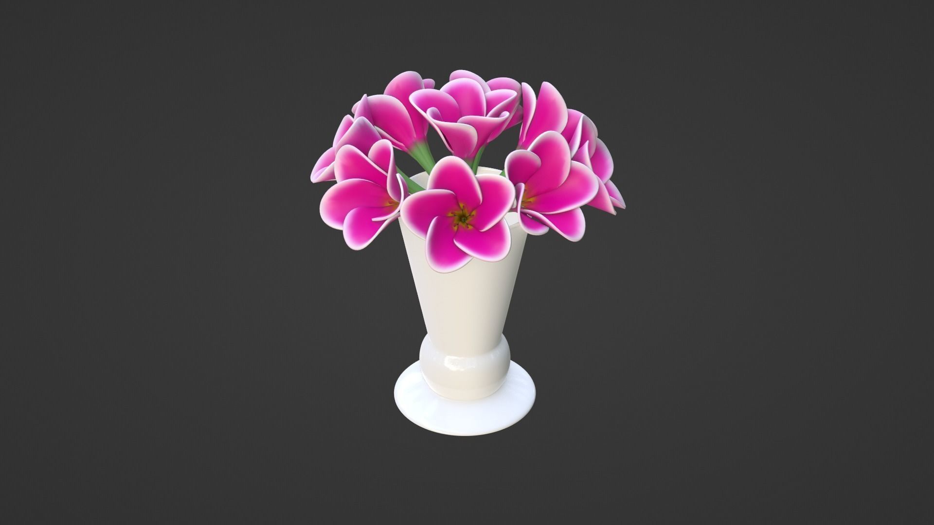 Decor bouquet of flowers in a porcelain vase 2 3D model_12