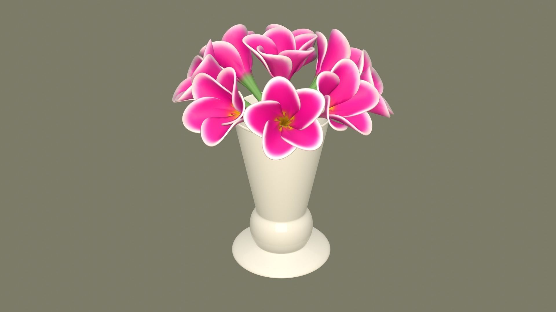 Decor bouquet of flowers in a porcelain vase 2 3D model_30