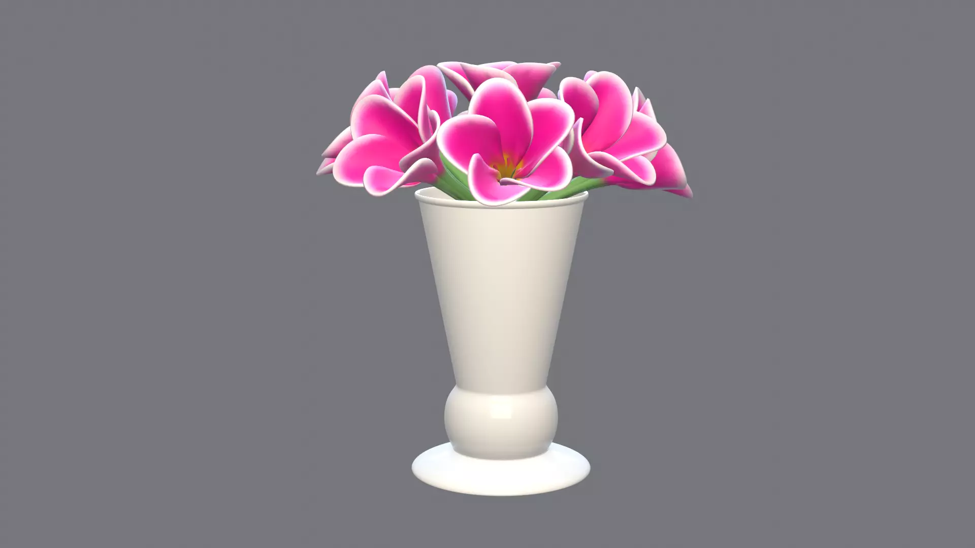Decor bouquet of flowers in a porcelain vase 2 3D model_0