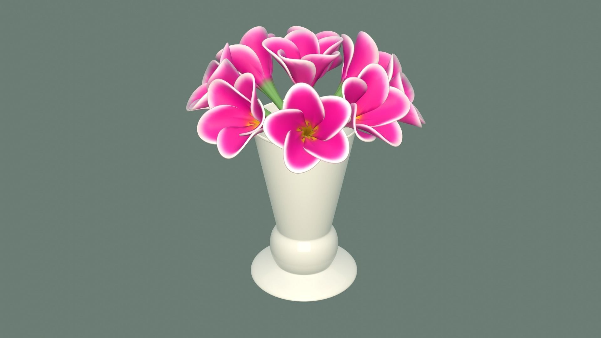 Decor bouquet of flowers in a porcelain vase 2 3D model_31