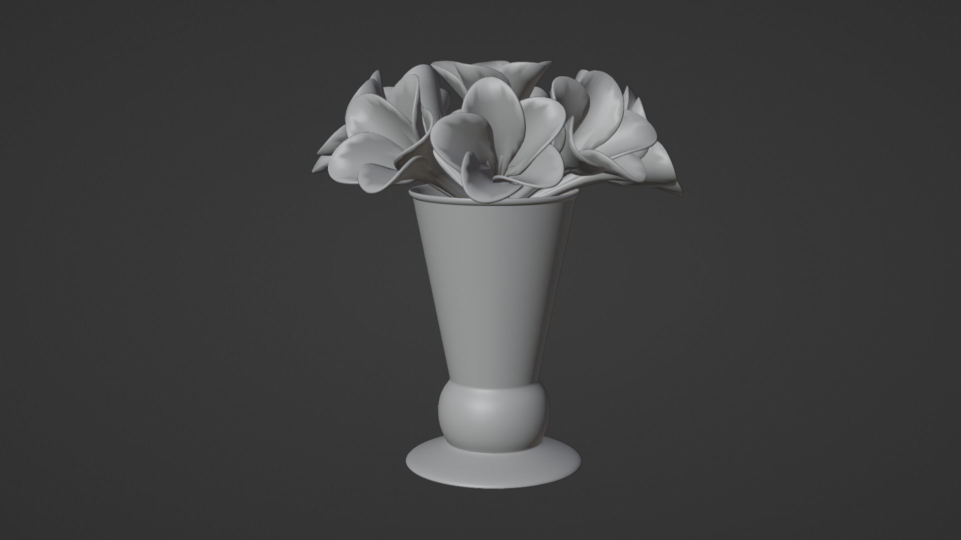 Decor bouquet of flowers in a porcelain vase 2 3D model_2