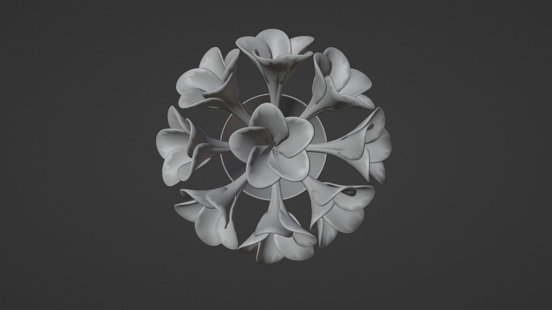 Decor bouquet of flowers in a porcelain vase 2 3D model_7