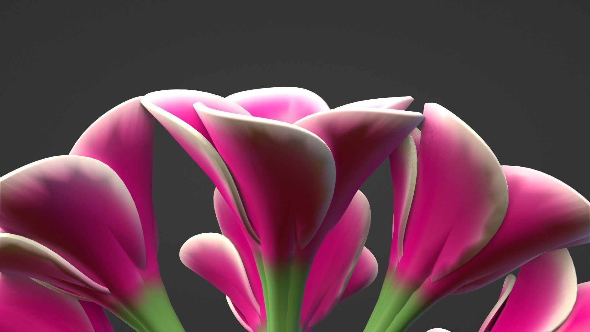 Decor bouquet of flowers in a porcelain vase 2 3D model_23