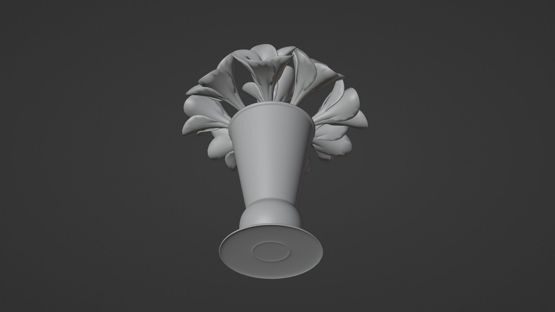 Decor bouquet of flowers in a porcelain vase 2 3D model_25