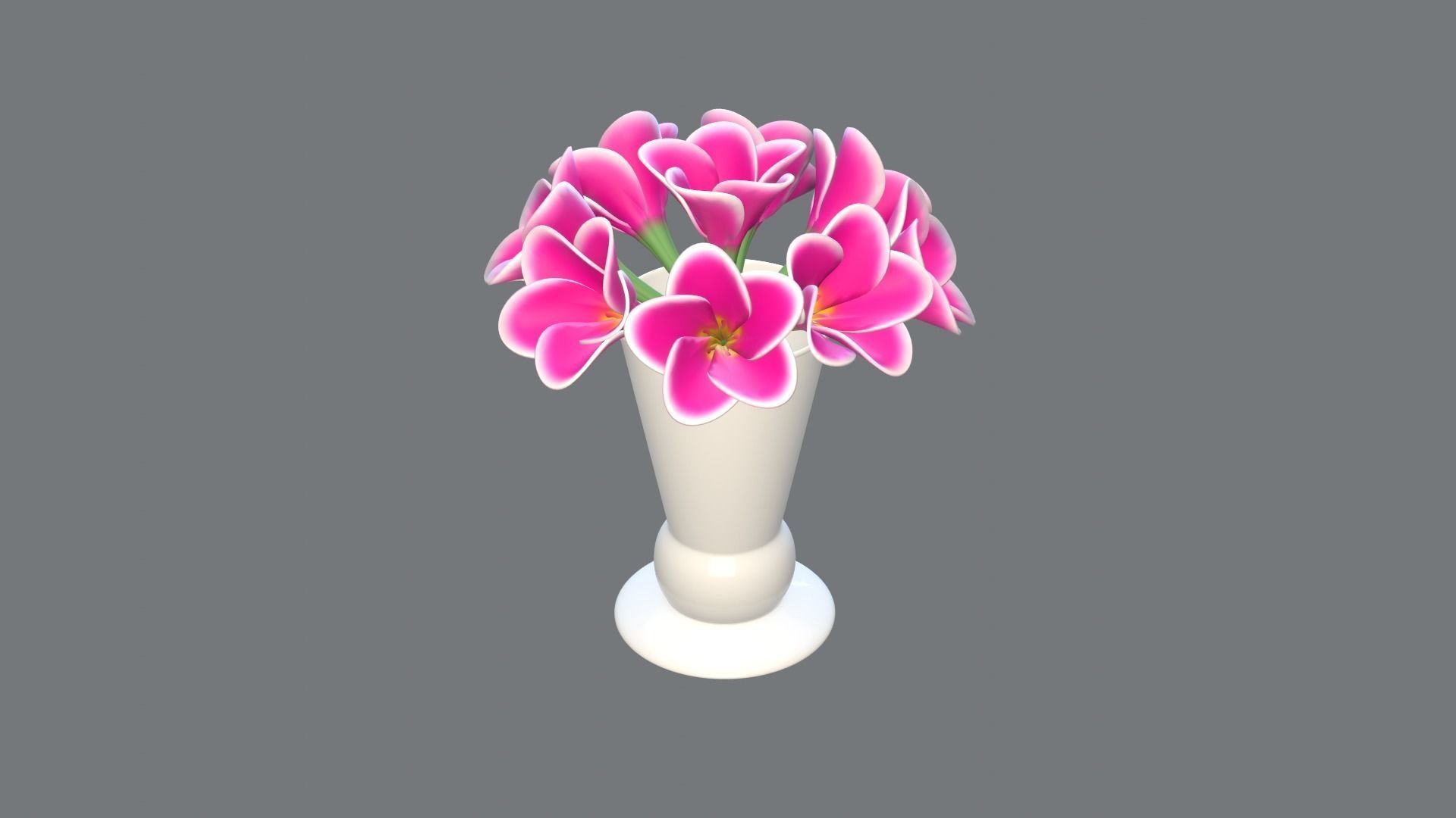 Decor bouquet of flowers in a porcelain vase 2 3D model_13
