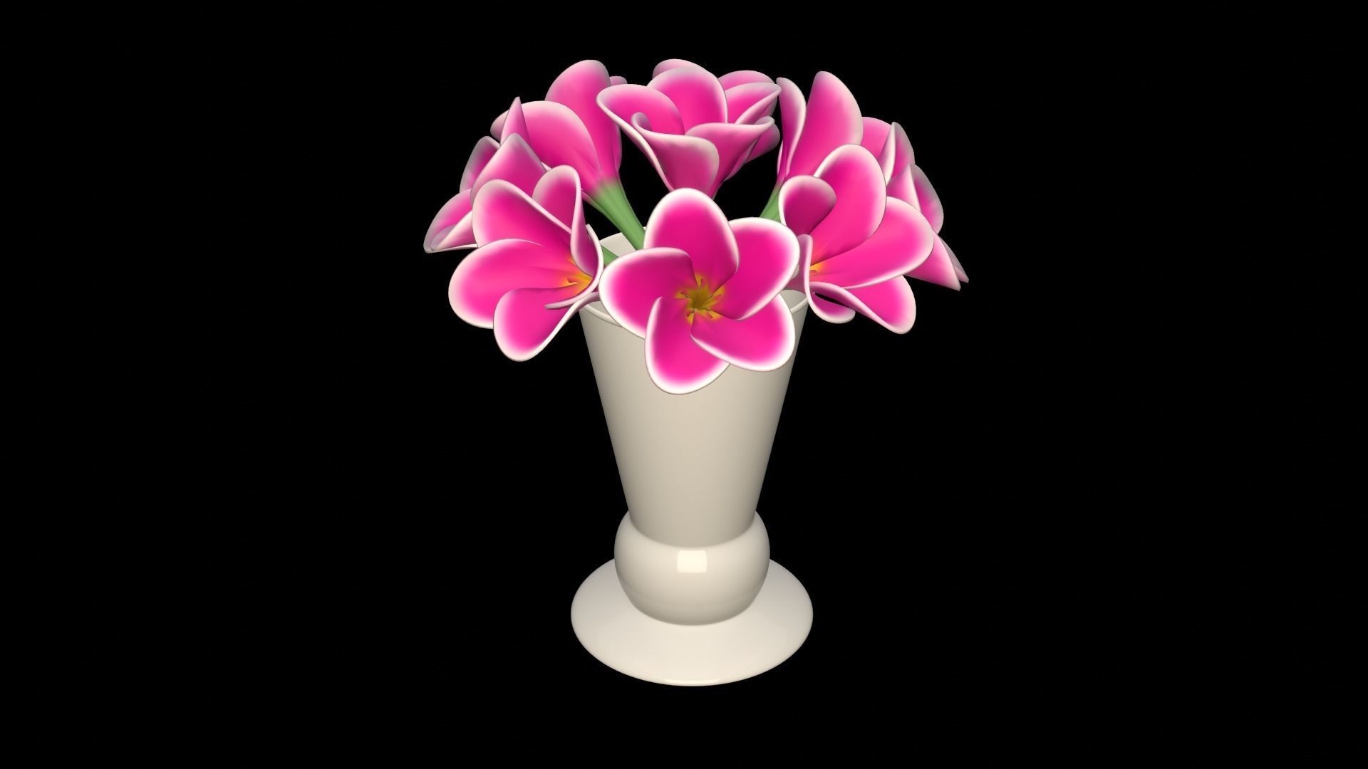Decor bouquet of flowers in a porcelain vase 2 3D model_32