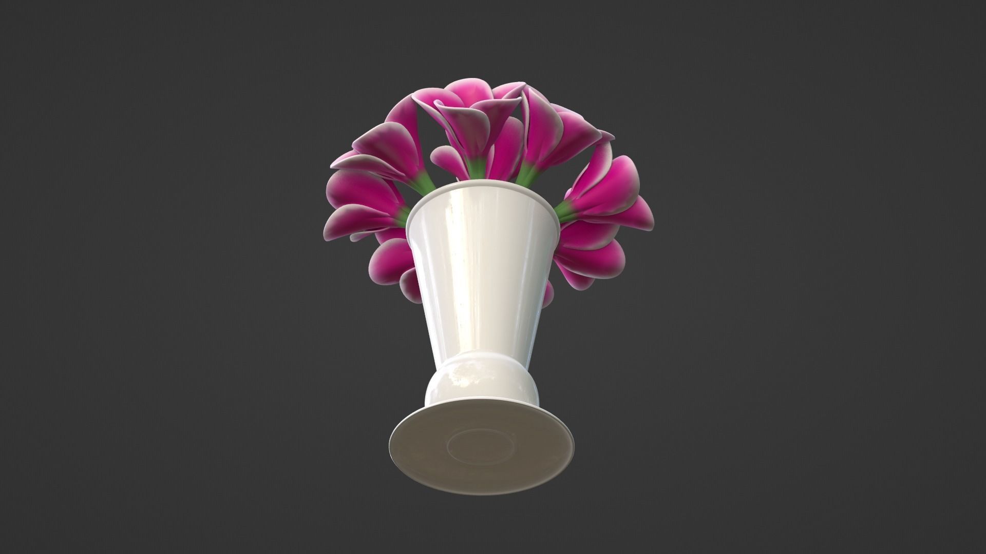 Decor bouquet of flowers in a porcelain vase 2 3D model_26