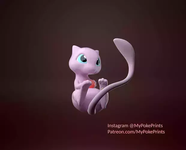 Mew Pokemon holding a heart