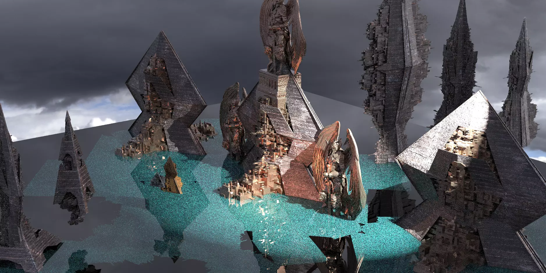 RA Gods City Floating Pyramids Kit bash 2  3D model_0