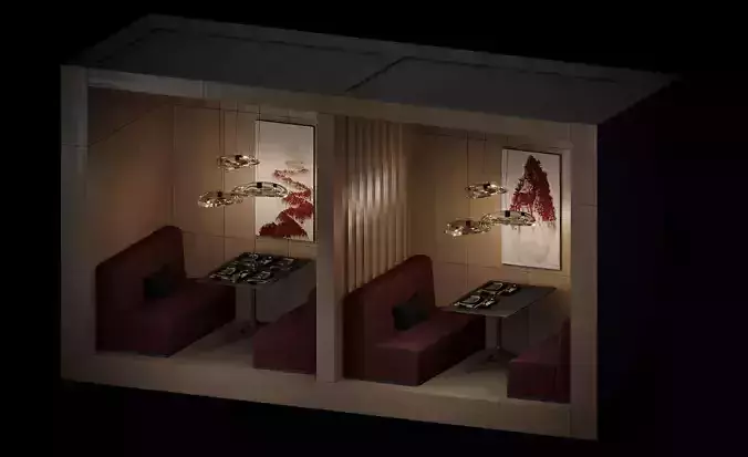 Dining set room in space