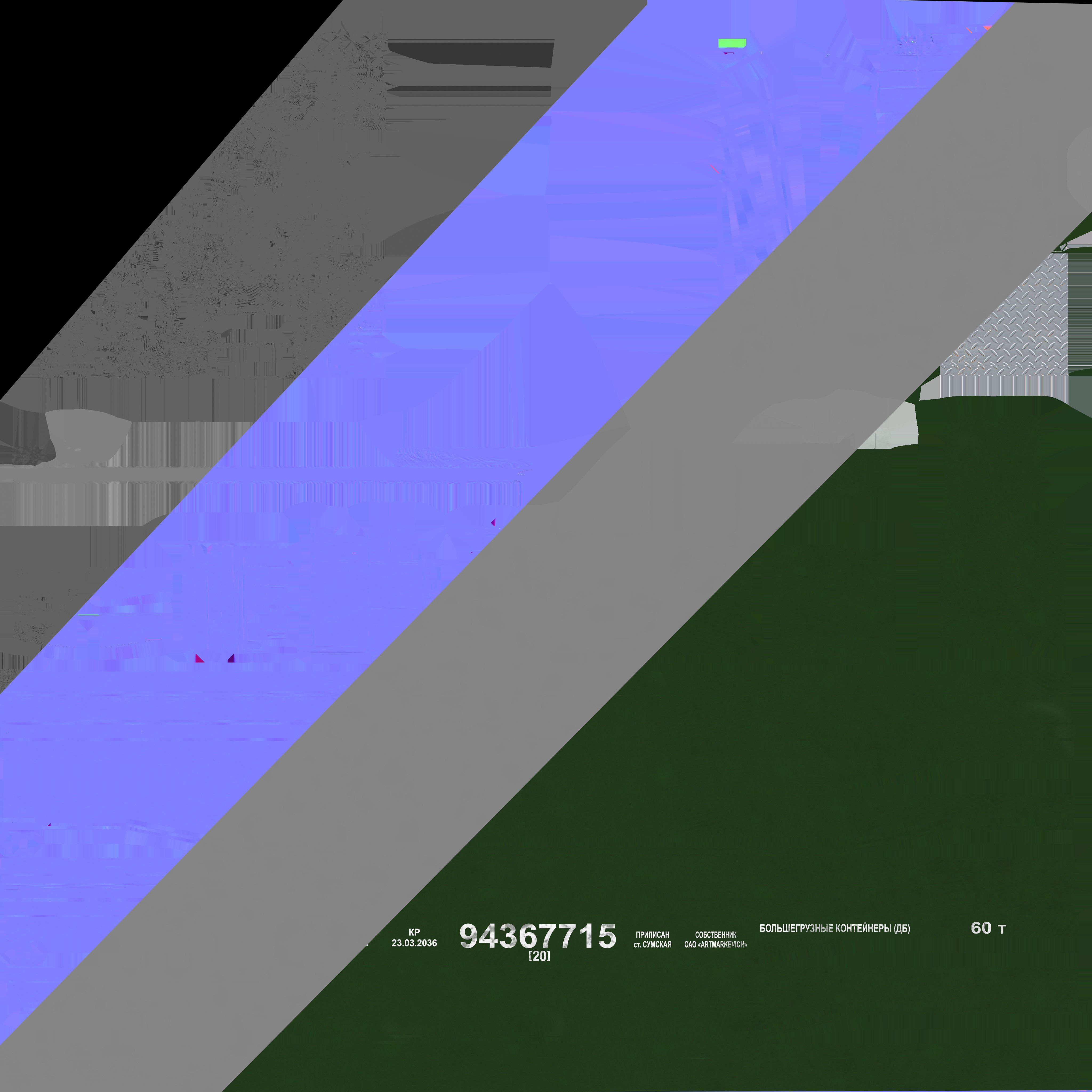  Transport Flat Car Load of Wood 3D model_10